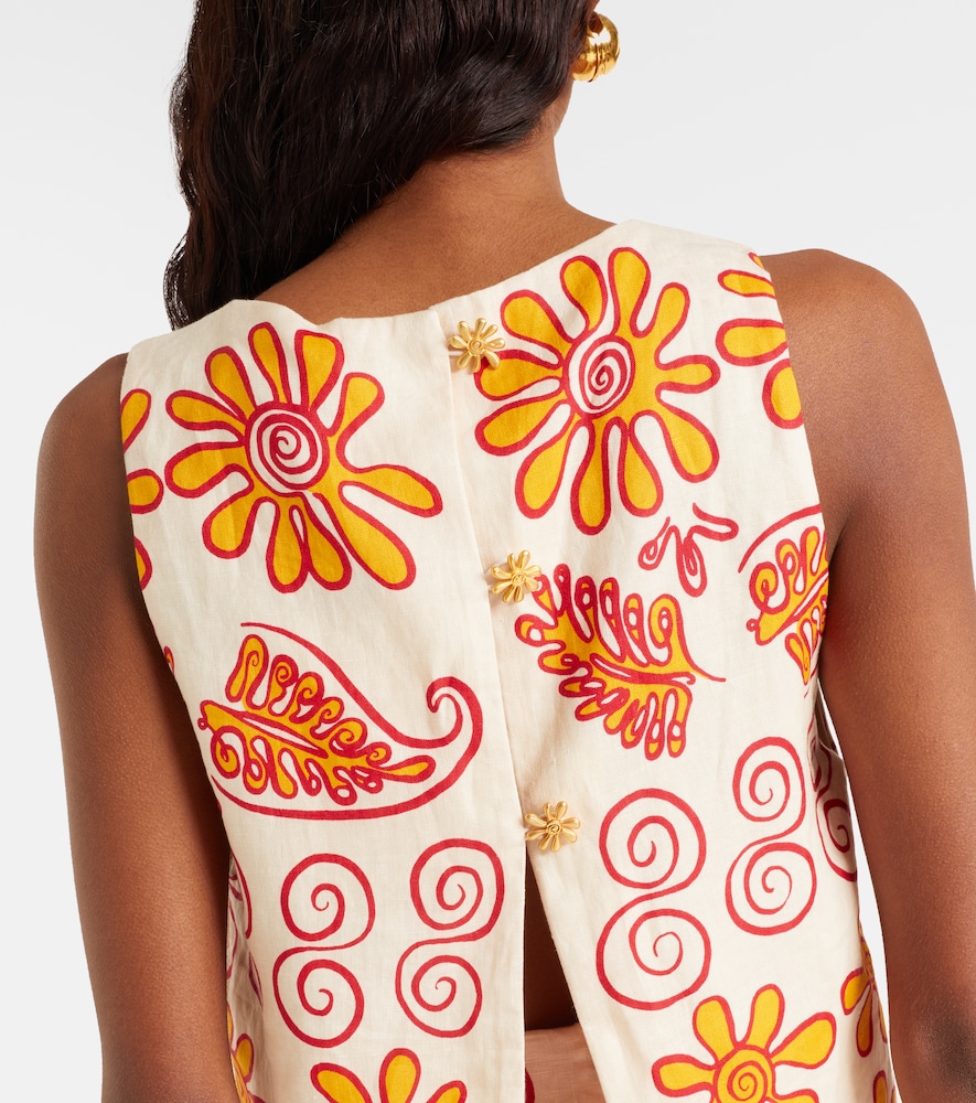  Cala De La Cruz Cala De La Cruz Avelino Printed Linen Top 