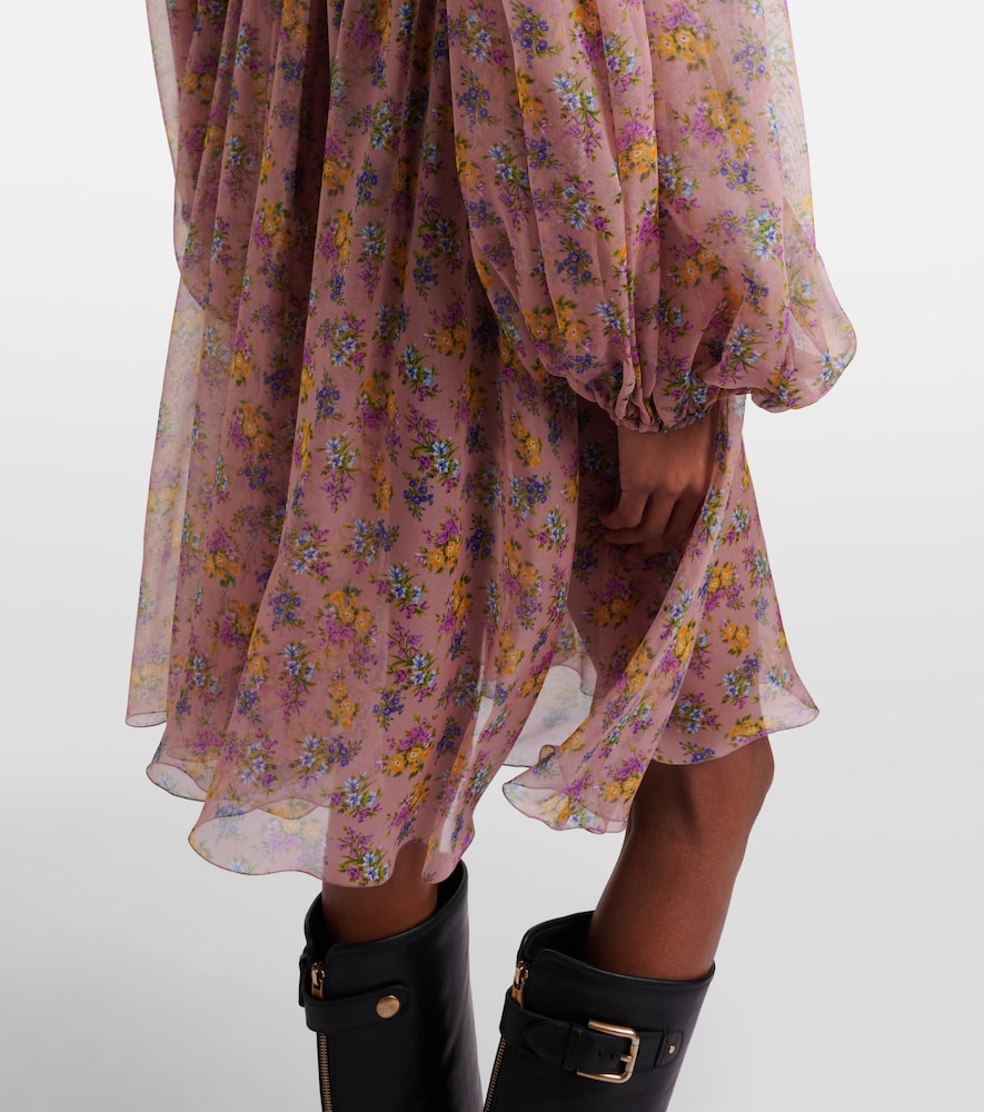 Dolce&Gabbana Floral Lace-Trimmed Silk And Cotton-Blend Chiffon Minidress