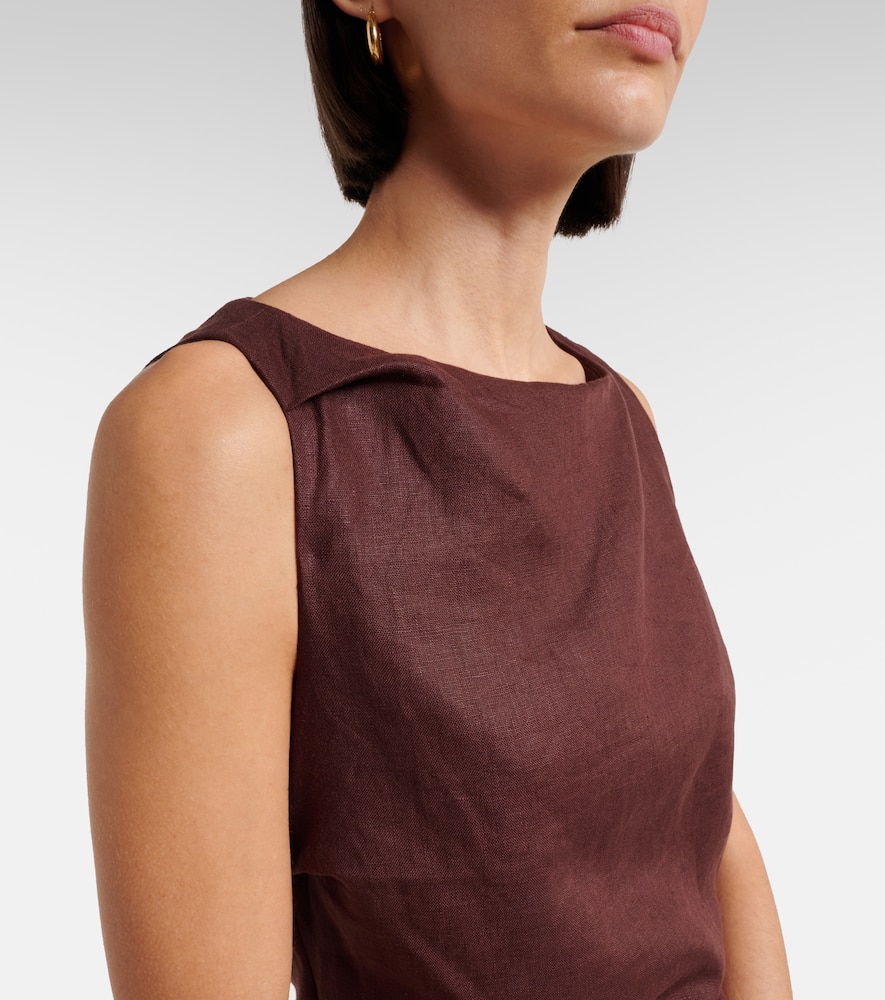 Faithfull Aloisa Linen Minidress In Brown