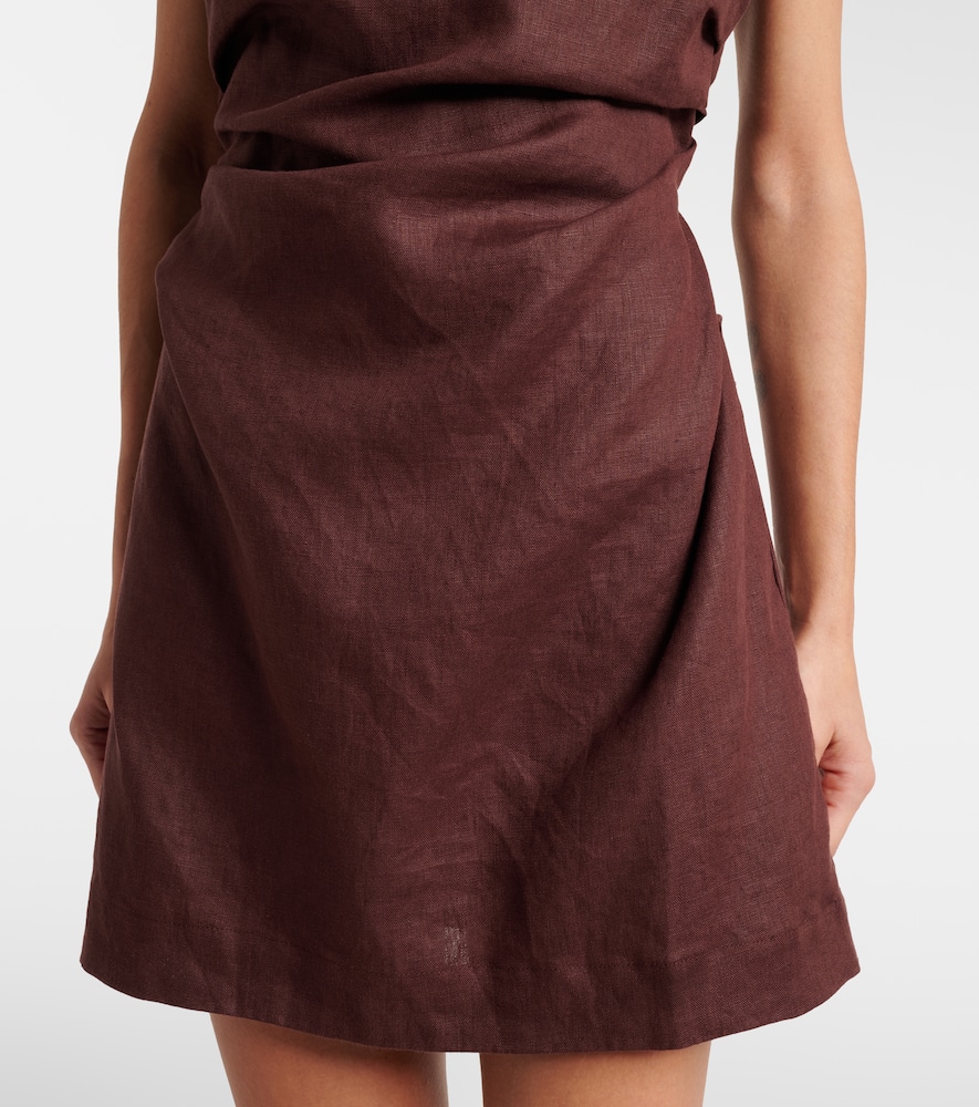 Faithfull Aloisa Linen Minidress In Brown