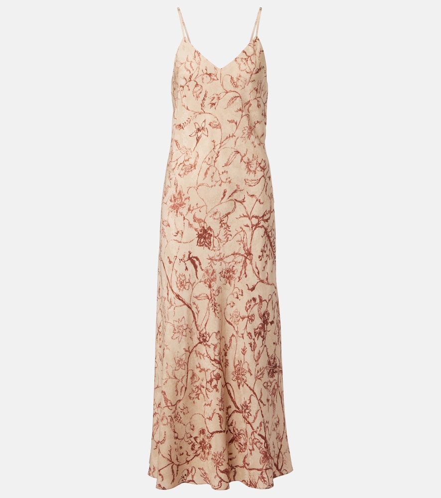 Loro Piana Marian printed silk jacquard midi dress