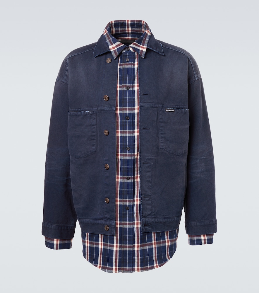 Balenciaga Checked layered denim jacket
