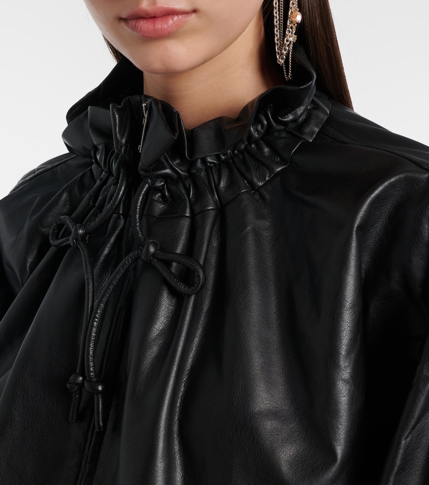 Isabel Marant Étoile Womens Isabel Marant Etoile Neela Ruched Faux-leather Jacket In Black