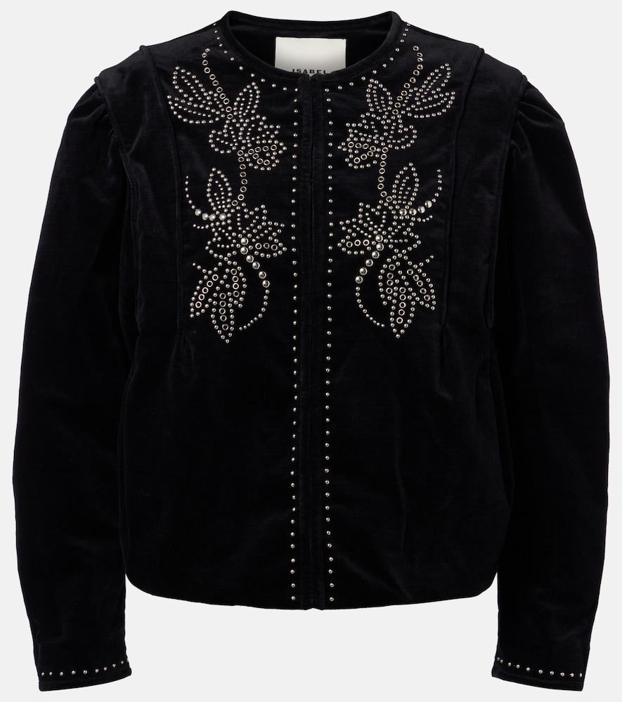 Isabel Marant Pietra Stud-embellished Velvet Jacket In Black