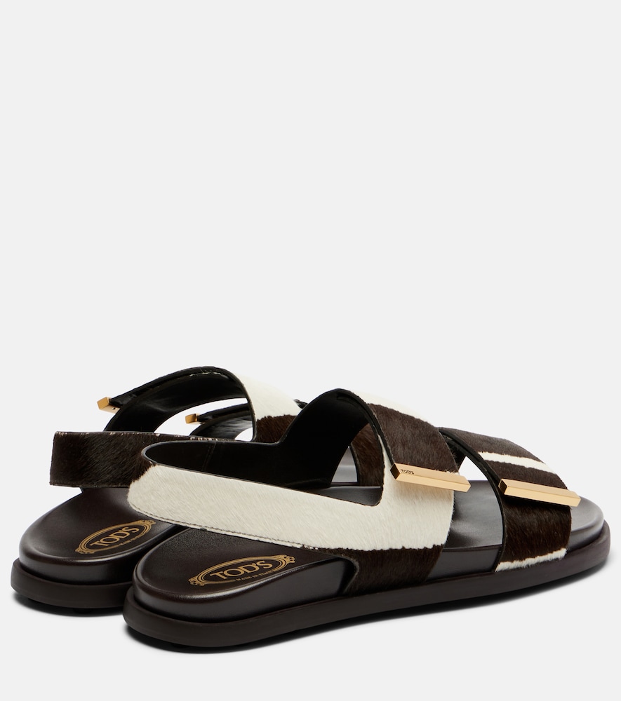  Tod's Tod's Printed Calf Hair Sandals 