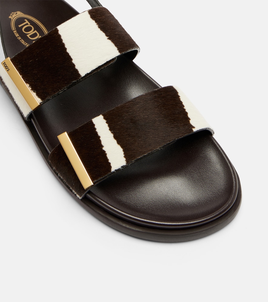  Tod's Tod's Printed Calf Hair Sandals 