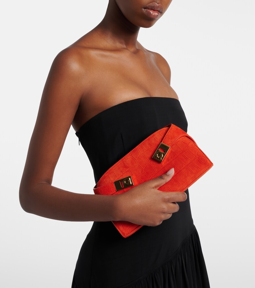 Ferragamo Hug Mini suede crossbody bag