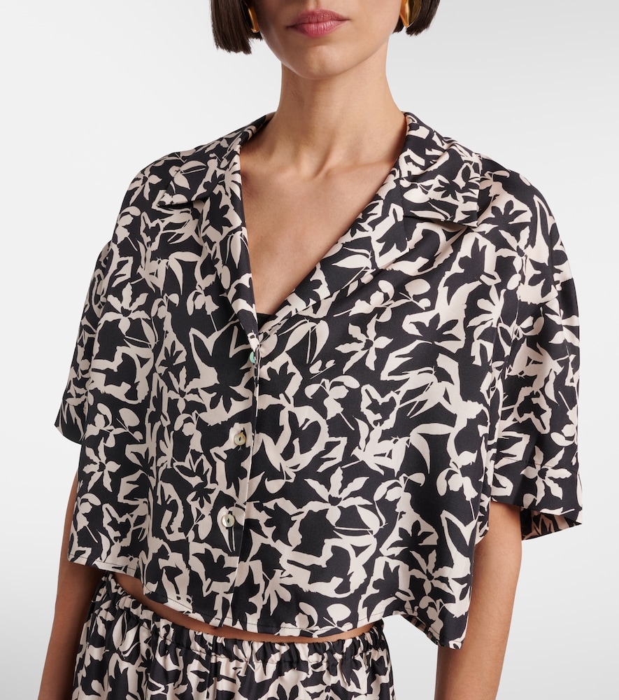  Asceno Asceno Lincoln Printed Cropped Silk Twill Shirt 