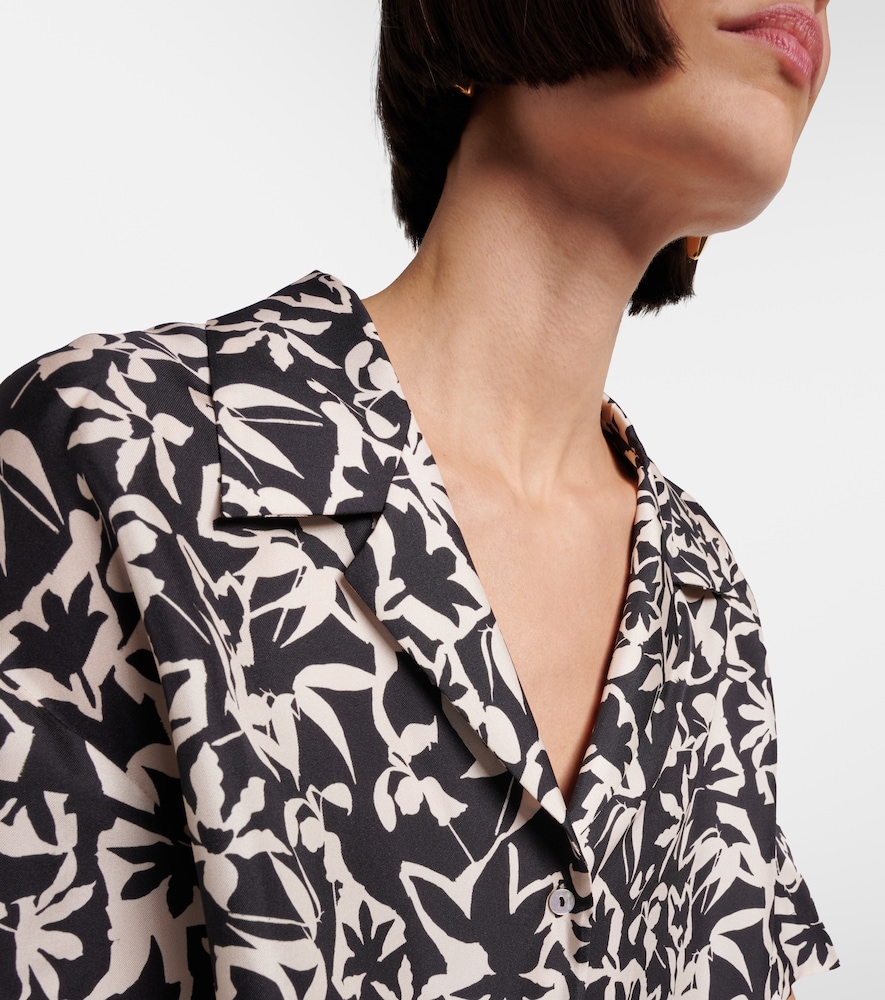  Asceno Asceno Lincoln Printed Cropped Silk Twill Shirt 