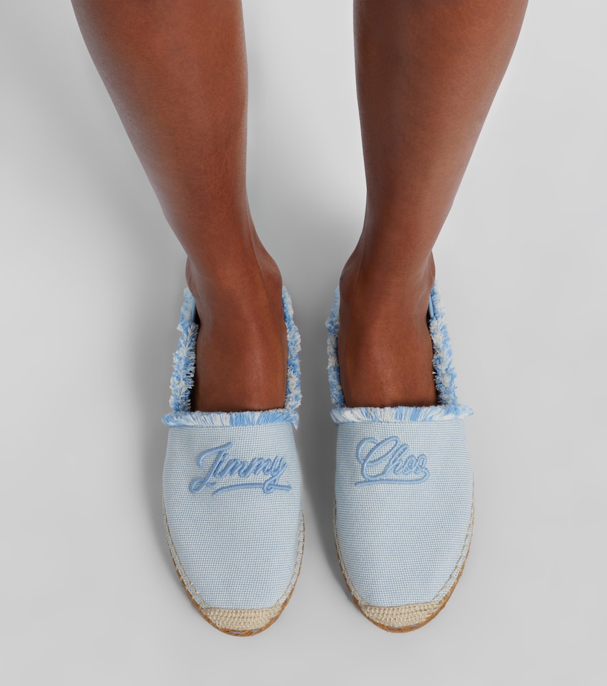 Jimmy Choo Avi embroidered canvas espadrilles