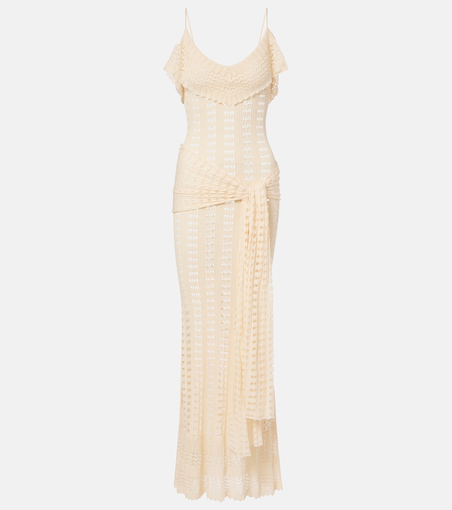 Aya Muse Ruffled pointelle maxi dress