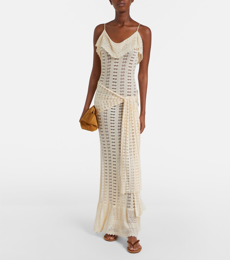  Aya Muse Aya Muse Ruffled Pointelle Maxi Dress 