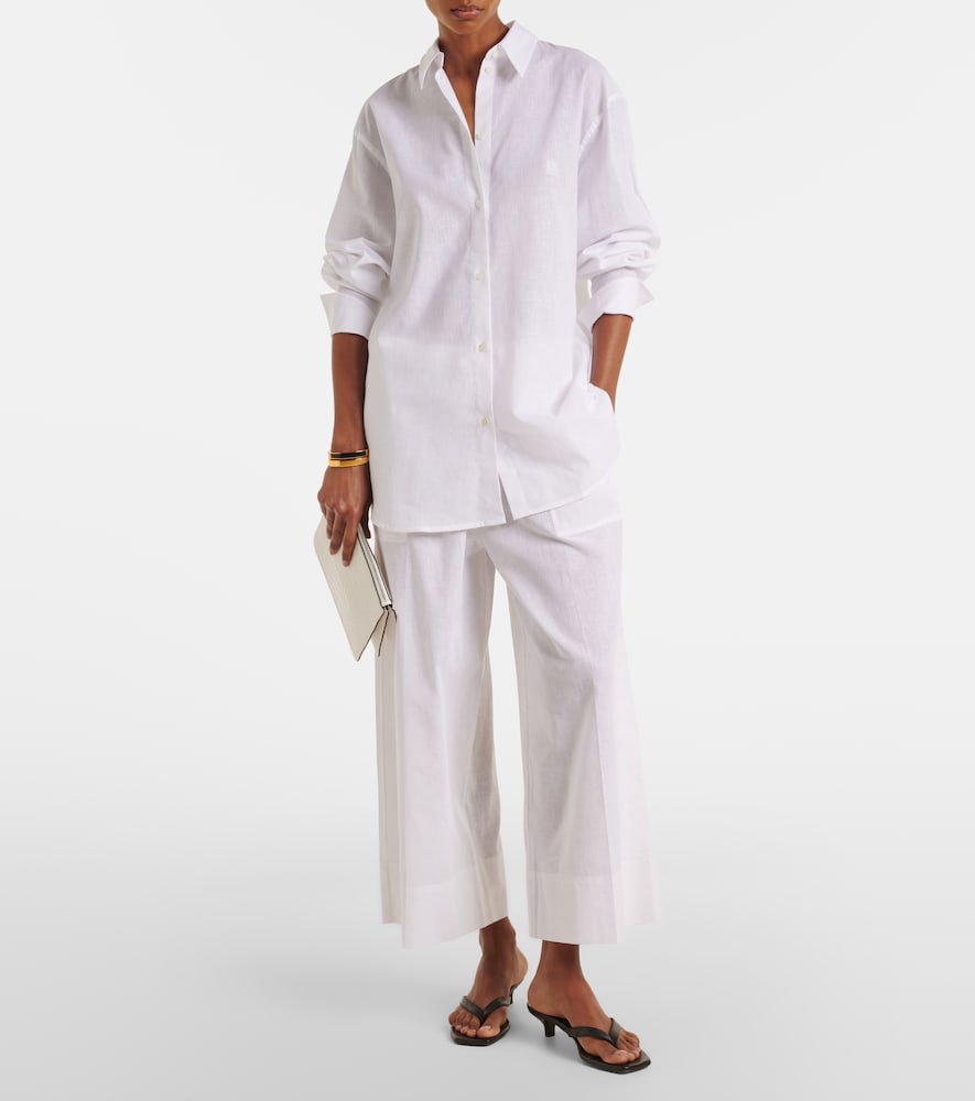 Toteme Cotton and linen wide-leg pants