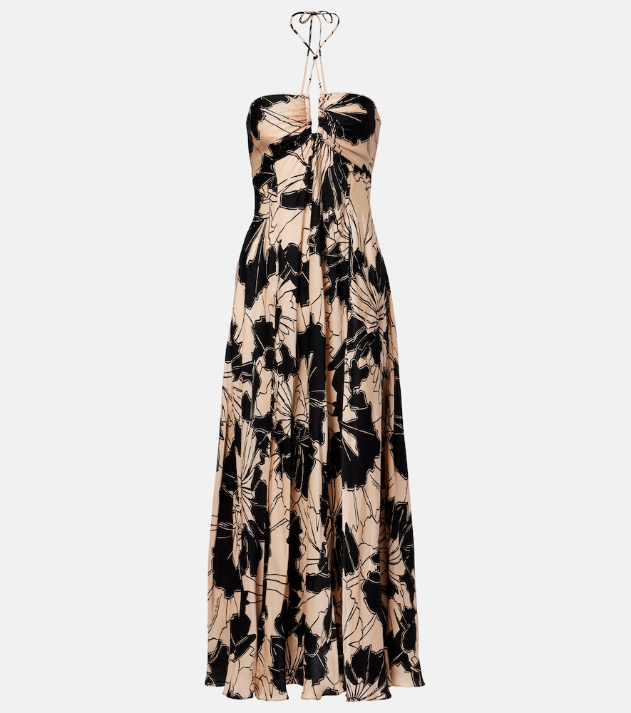 Poupette St Barth Carla floral halterneck maxi dress