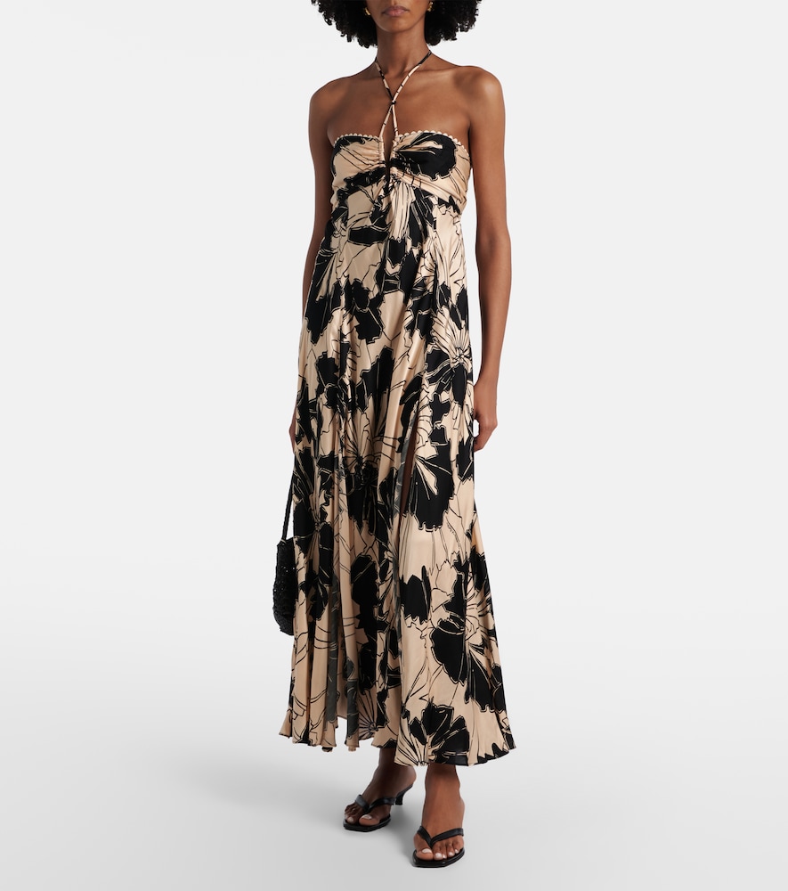 Poupette St Barth Carla floral halterneck maxi dress