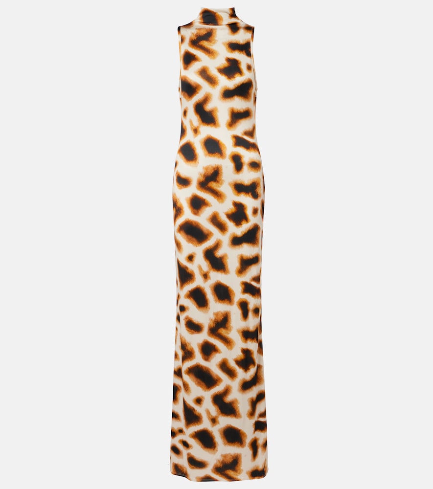 Abito lungo con stampa animalier