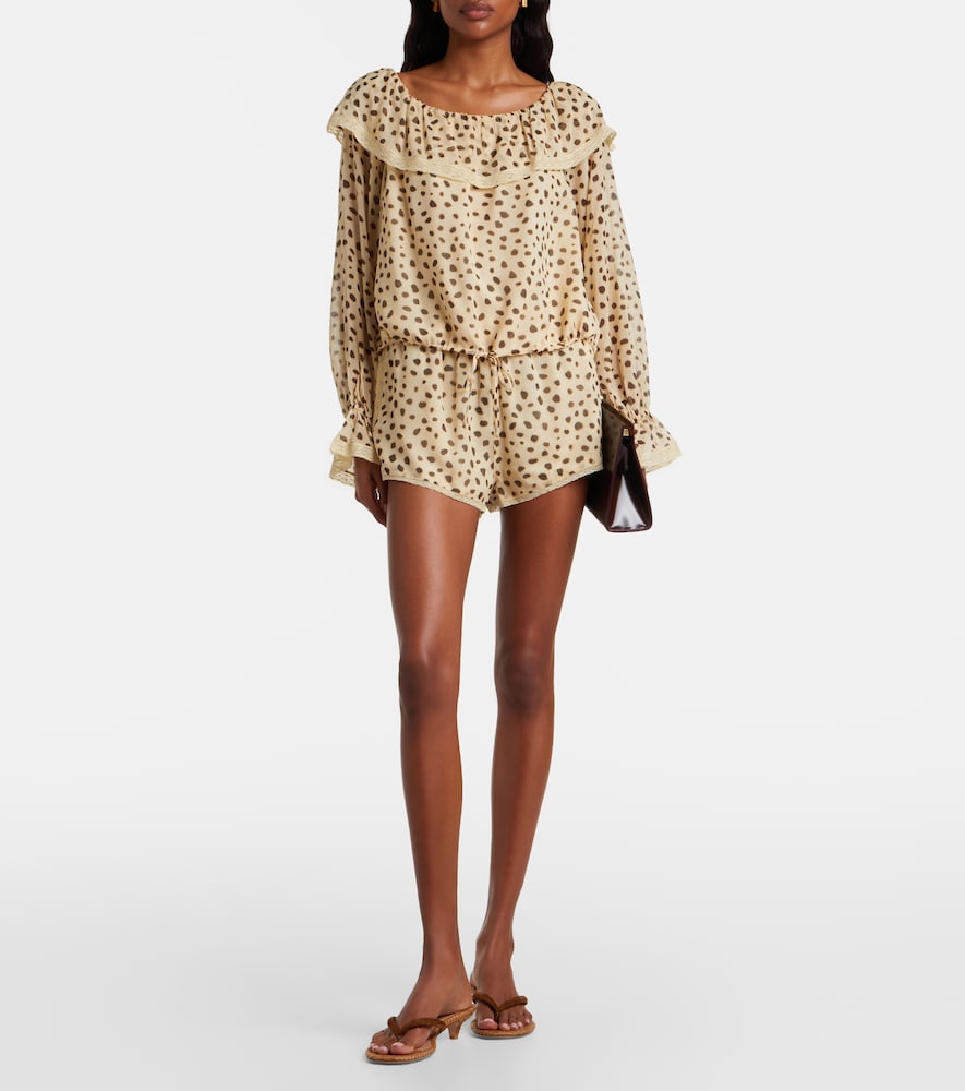  Posse Posse Priscilla Leopard-print Silk Blouse 