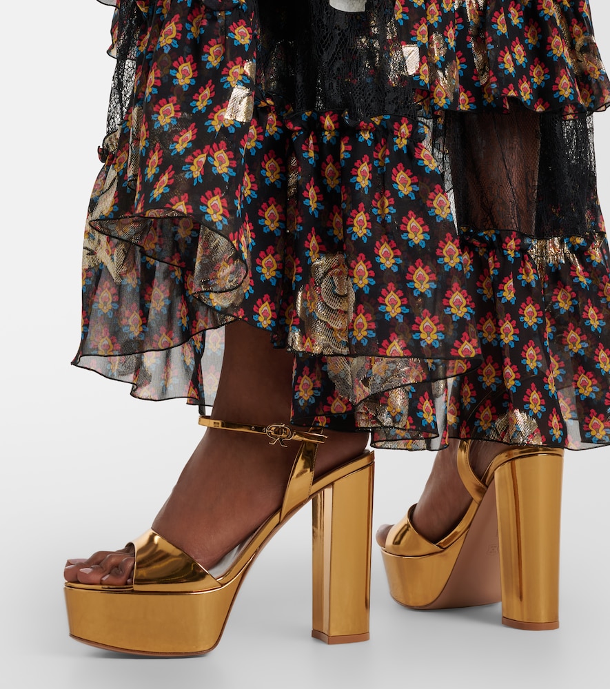 Marlena Metallic Leather Platform Sandals