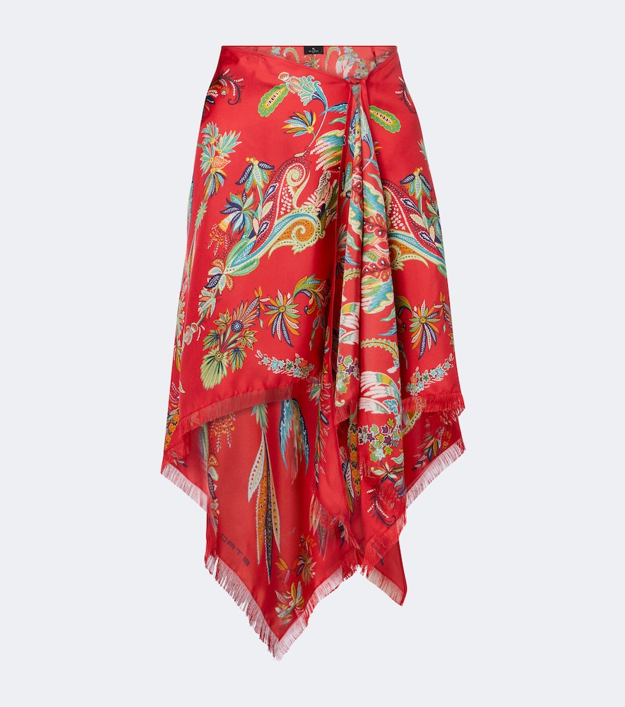 Etro Paisley asymmetric silk twill miniskirt　Etro ペイズリー アシンメトリー シルク ツイル ミニスカート Etro