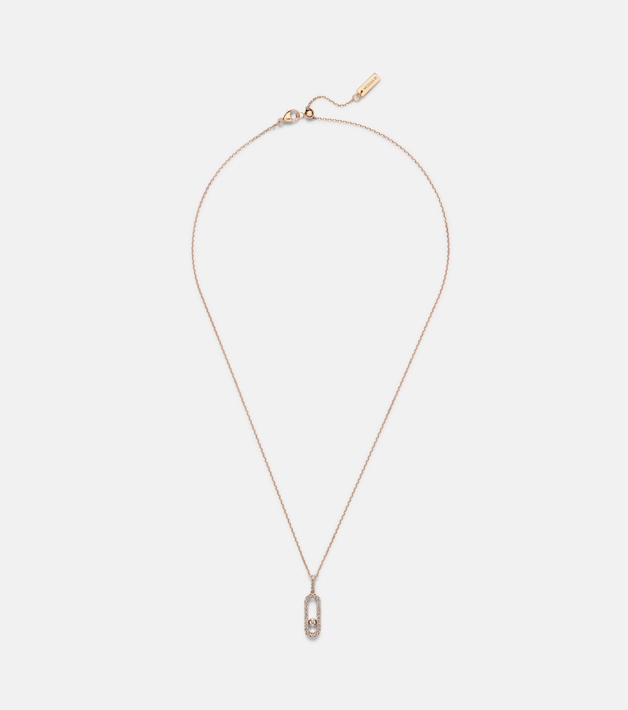 Messika Move Uno Large 18kt rose gold necklace with diamonds