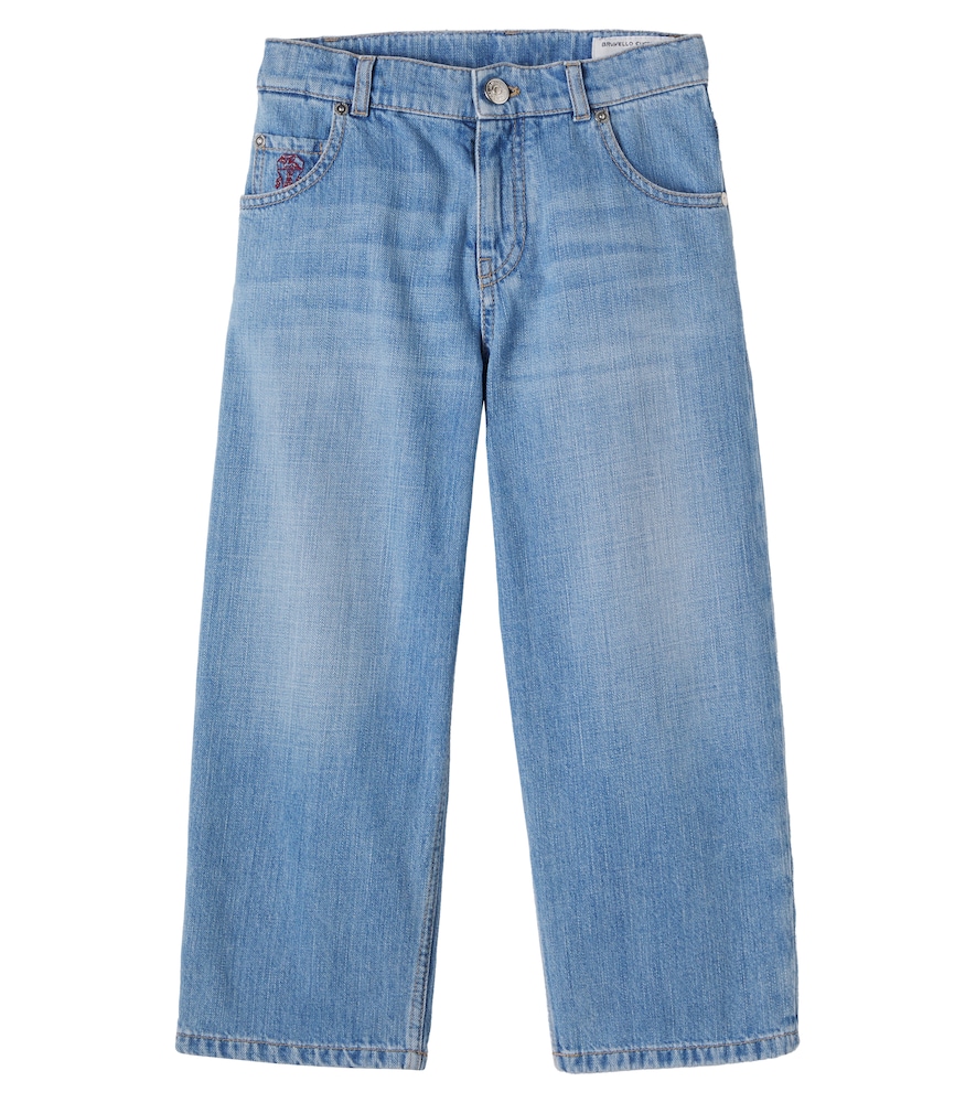 Brunello Cucinelli Kids Blue Wide-Leg Jeans Y Size 6 - Mytheresa