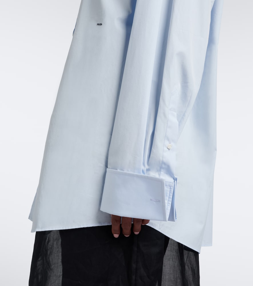Tie-Neck Cotton Poplin Shirt