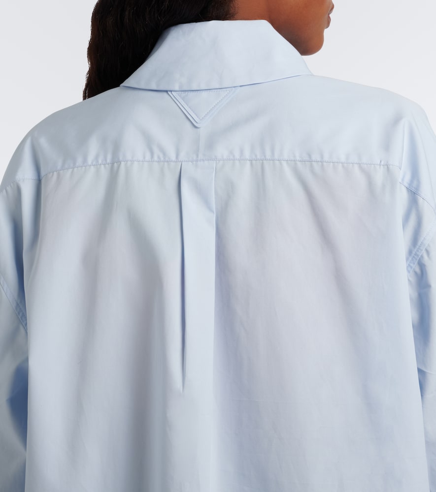 Tie-Neck Cotton Poplin Shirt