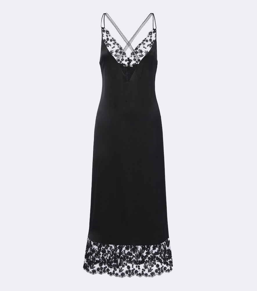 Slip-Kleid aus Seide mit Spitze