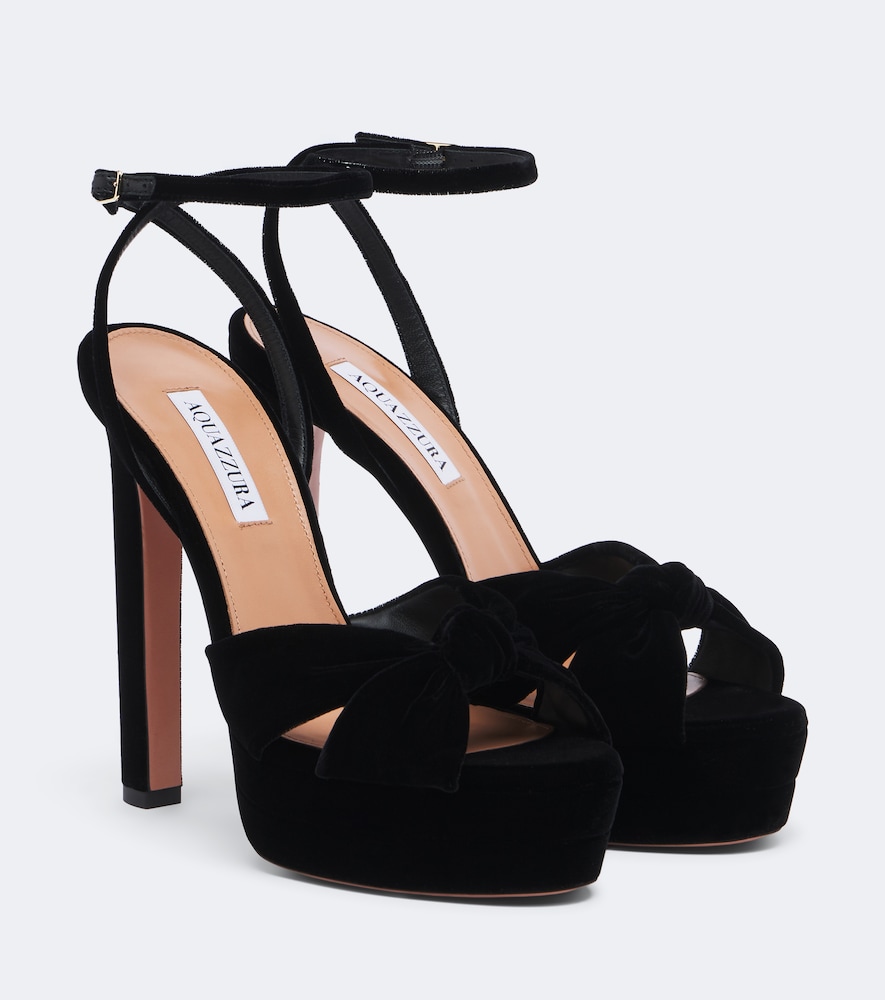Pumps con plateau Cupid in velluto