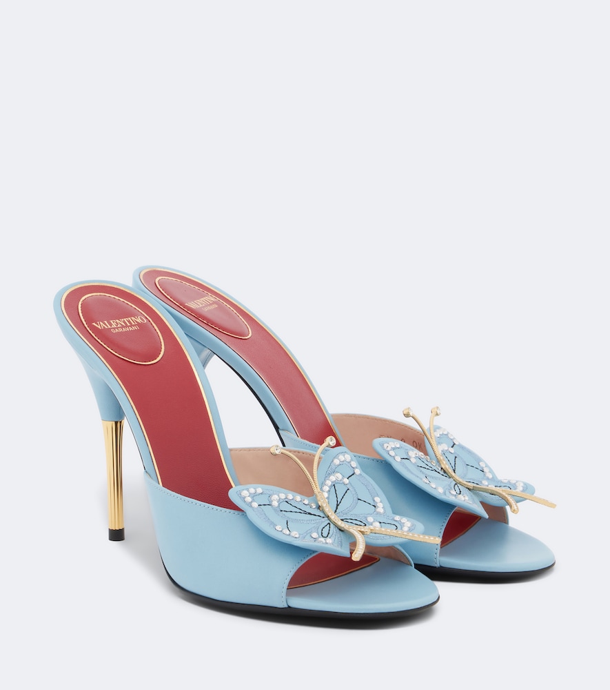 Verzierte Mules Flutterby aus Leder