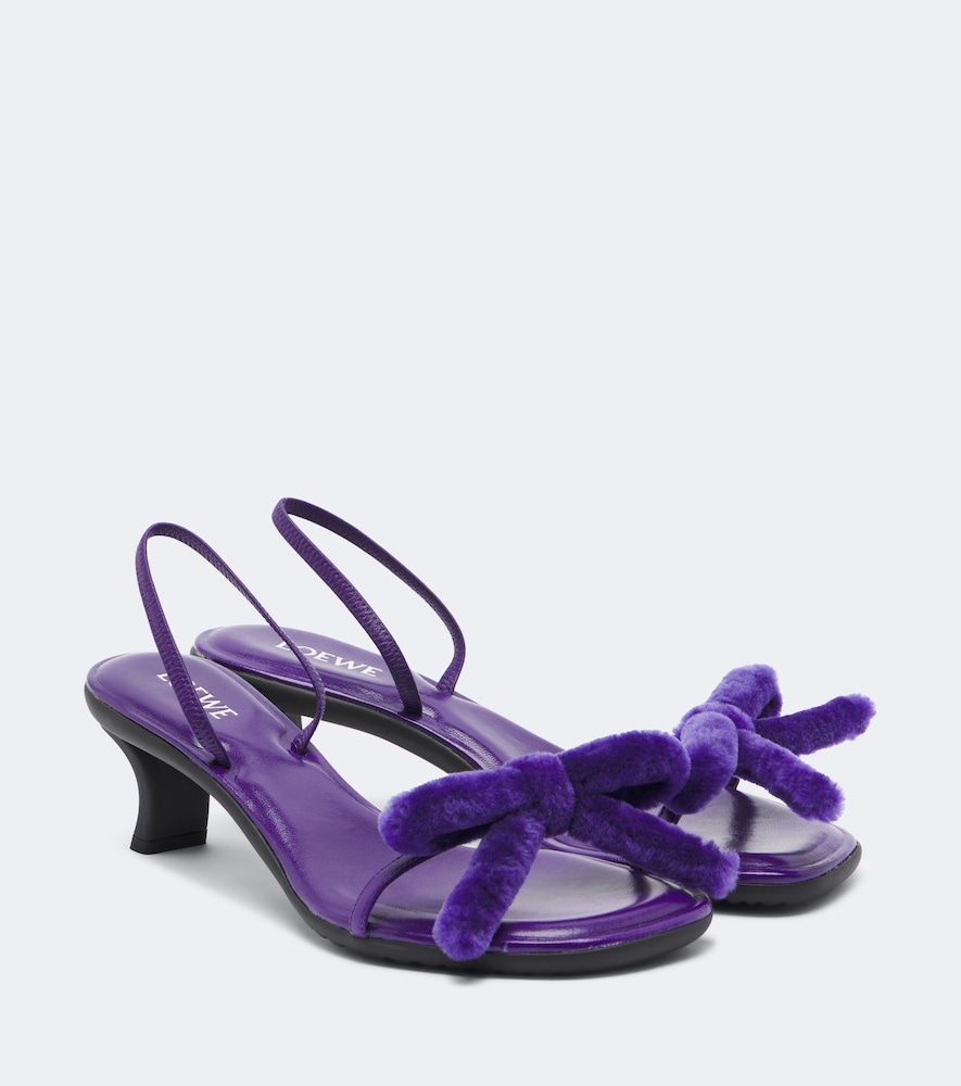 Sandali slingback Mimi in shearling e pelle