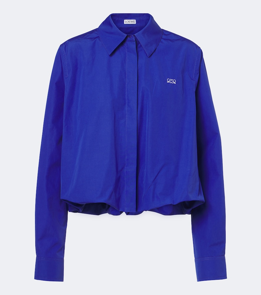 Camicia in popeline di cotone cropped