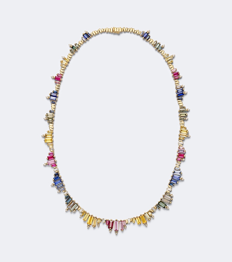 Suzanne Kalan 18Kt Gold Necklace With Sapphires And Diamonds