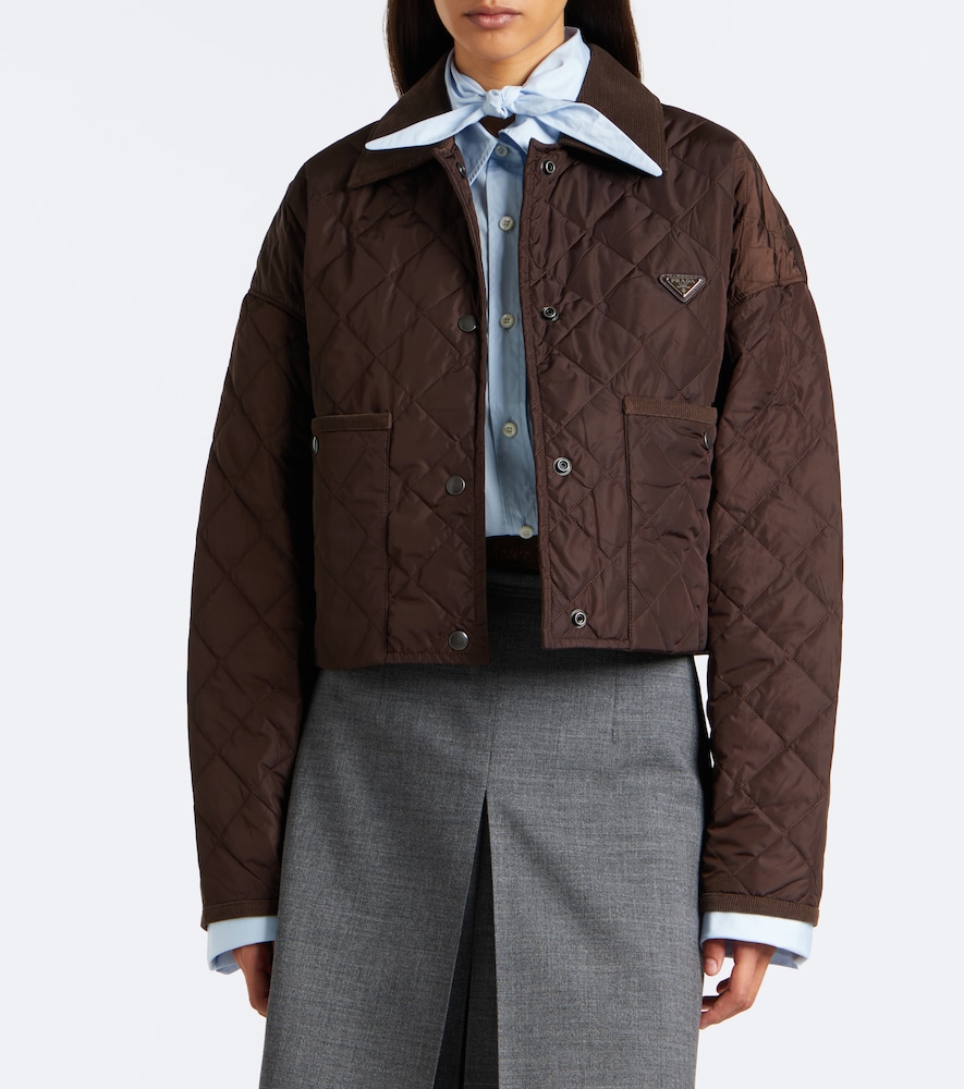 Re-Nylon Corduroy-Trimmed Cropped Jacket