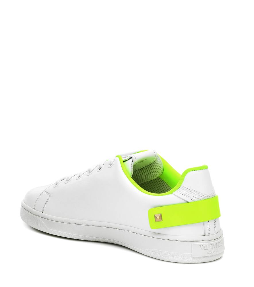 VALENTINO BACKNET LEATHER SNEAKERS,P00438284
