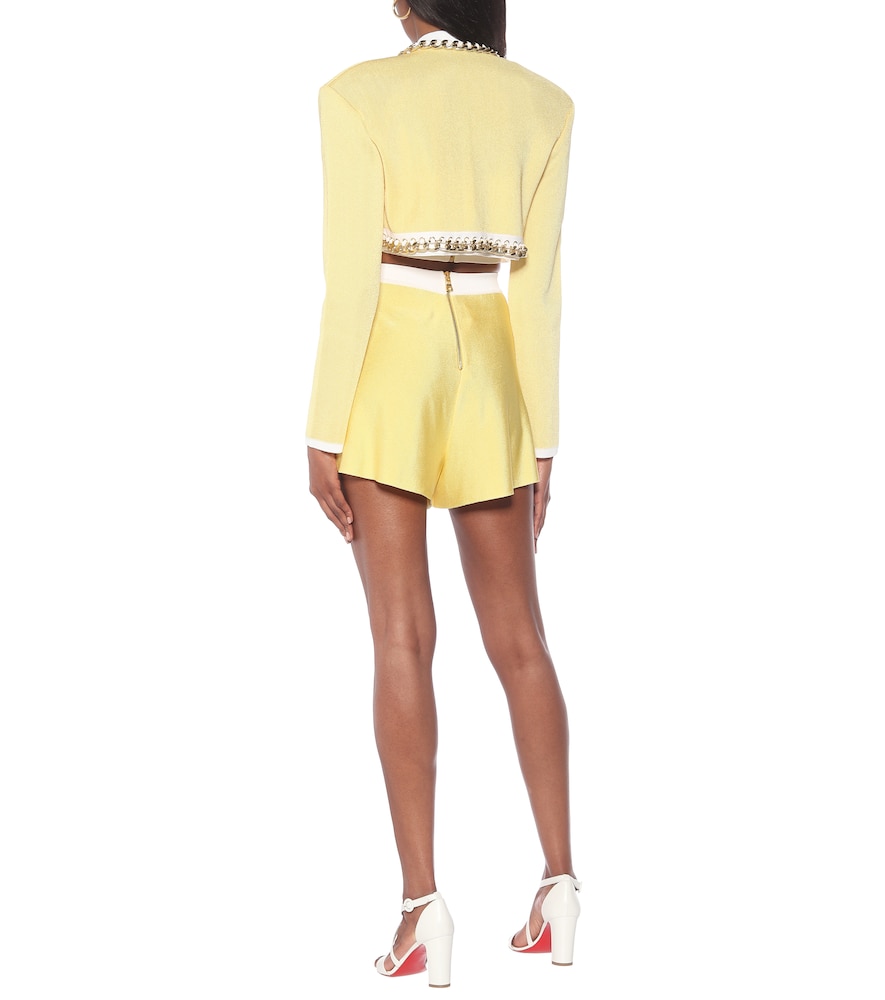  Balmain Balmain Chain-link Cropped Knit Jacket 