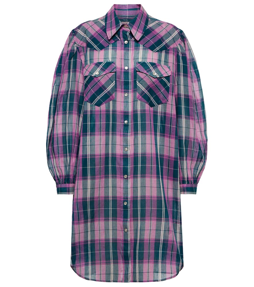 Marant Etoile Britany checked cotton shirt dress