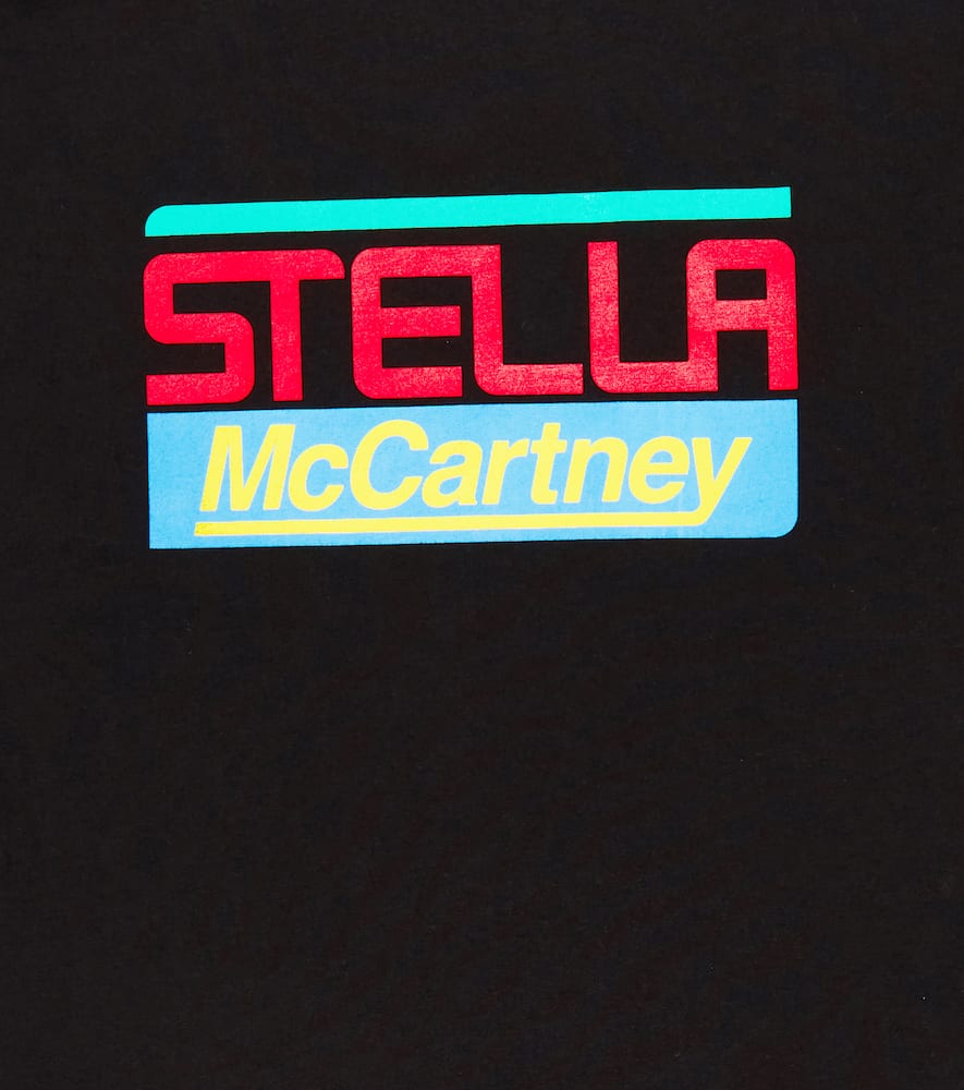 Stella Mccartney Printed Cotton Jersey T-shirt In Black