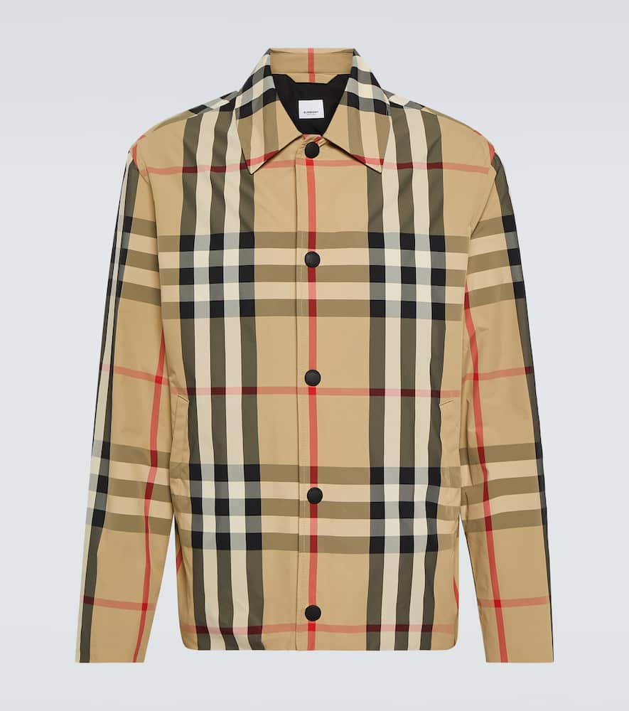 Shop Burberry Check Jacket In Multicoloured