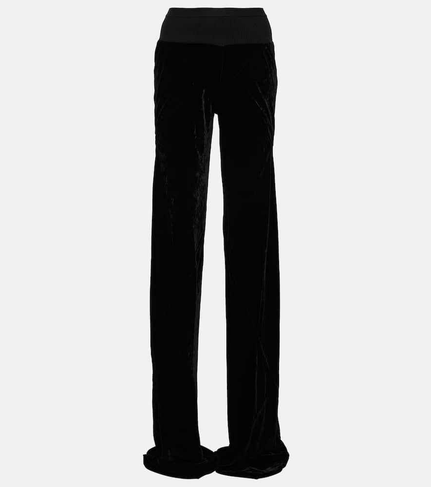 Wide-leg velvet pants