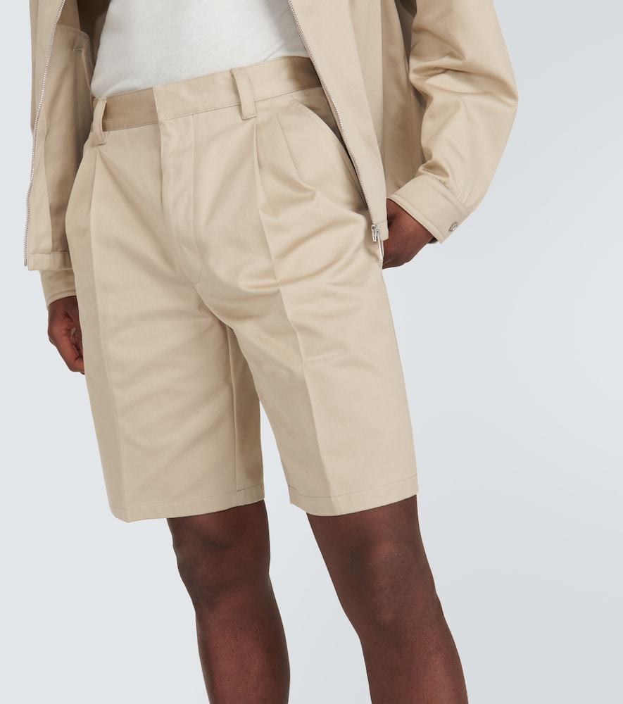  Prada Prada Pleated Cotton Bermuda Shorts 
