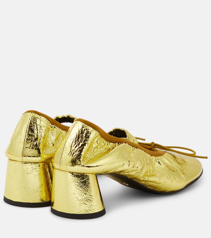 Shop Proenza Schouler Glove Metallic Leather Mary Jane Pumps In Gold