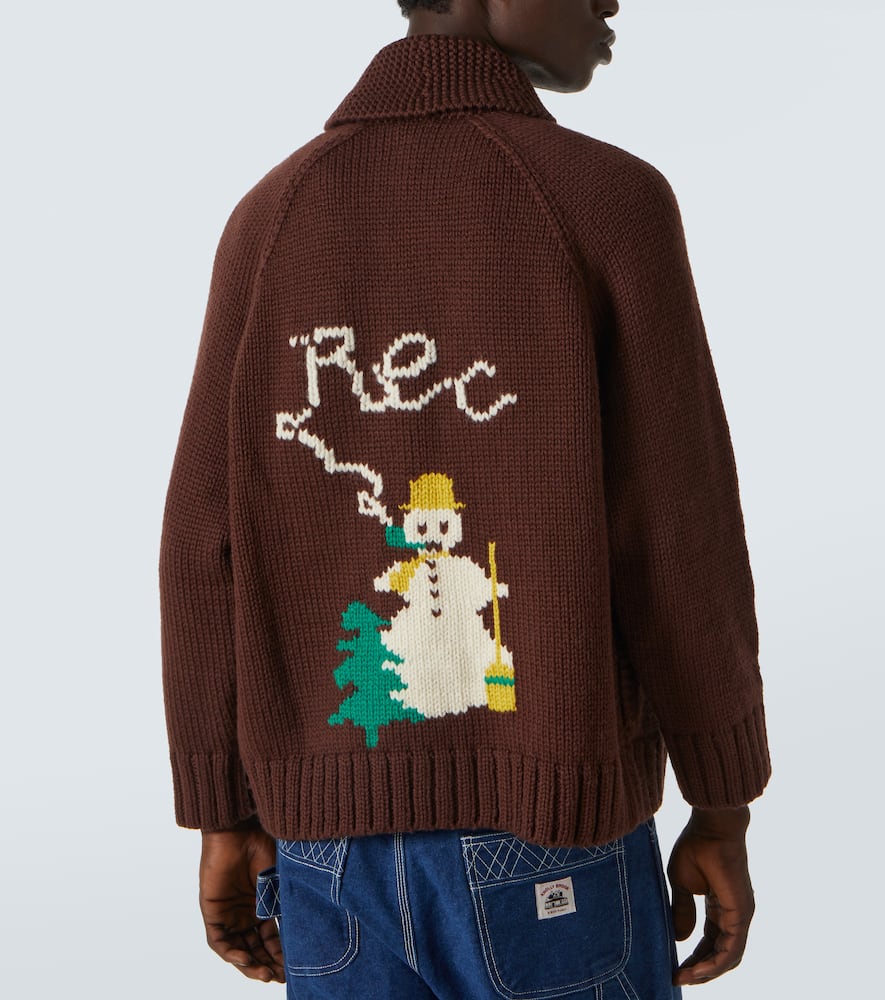 Bode Graphic Design Raglan Sleeve Sweater In Brown