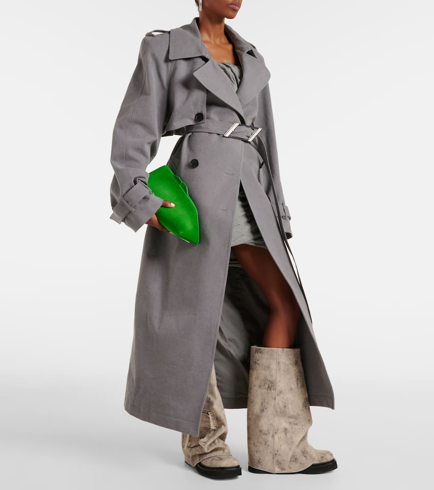 Attico Robin Canvas Mid-calf Boots In Beige