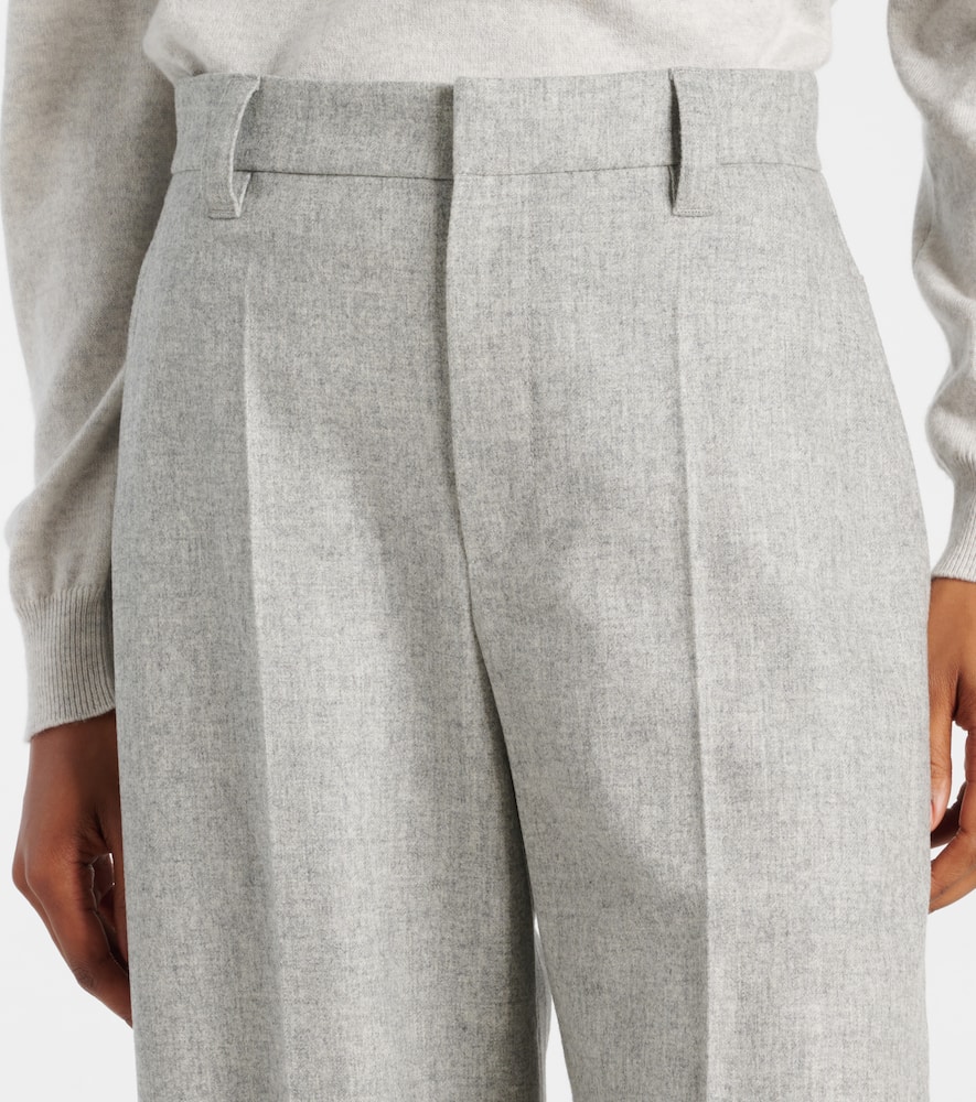Brunello Cucinelli Linen-wool Tailored Trousers In Grey