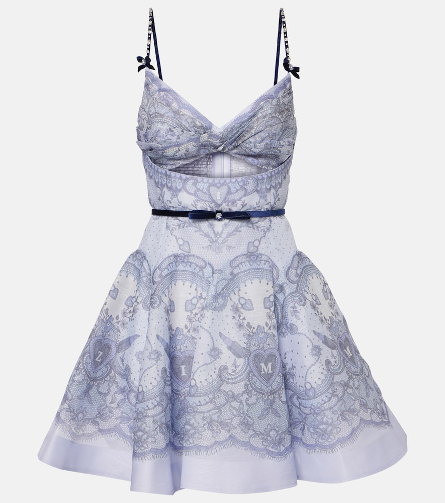 Zimmermann Crush Twist Front bow-detail lace minidress
