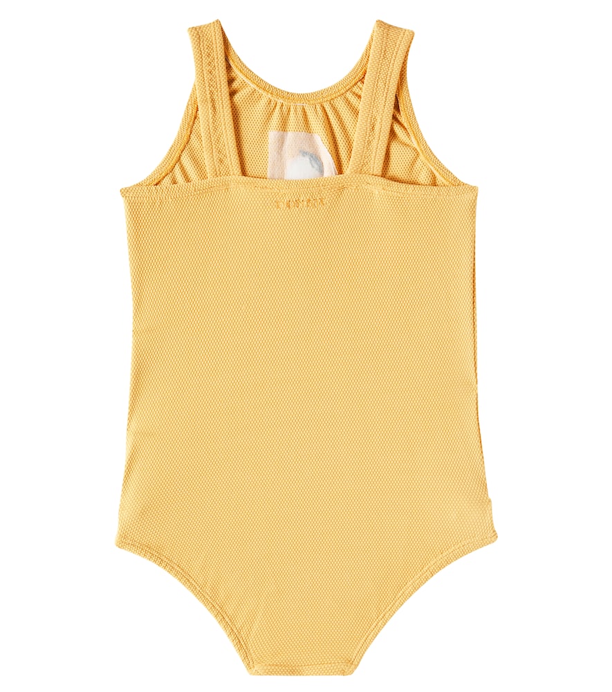 Donsje Lemon Print Poly One Piece Swimsuit In Yellow