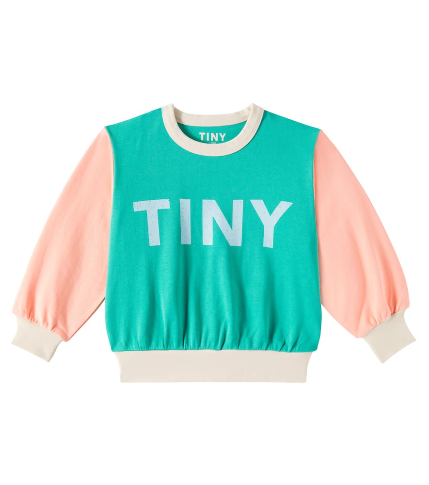 Tinycottons Logo Colorblocked Cotton Jersey Sweatshirt In Multicoloured