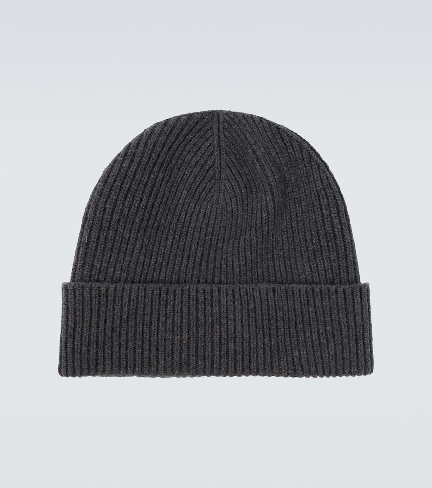 Gucci Double G Ribbed-knit Cashmere Beanie In Gray