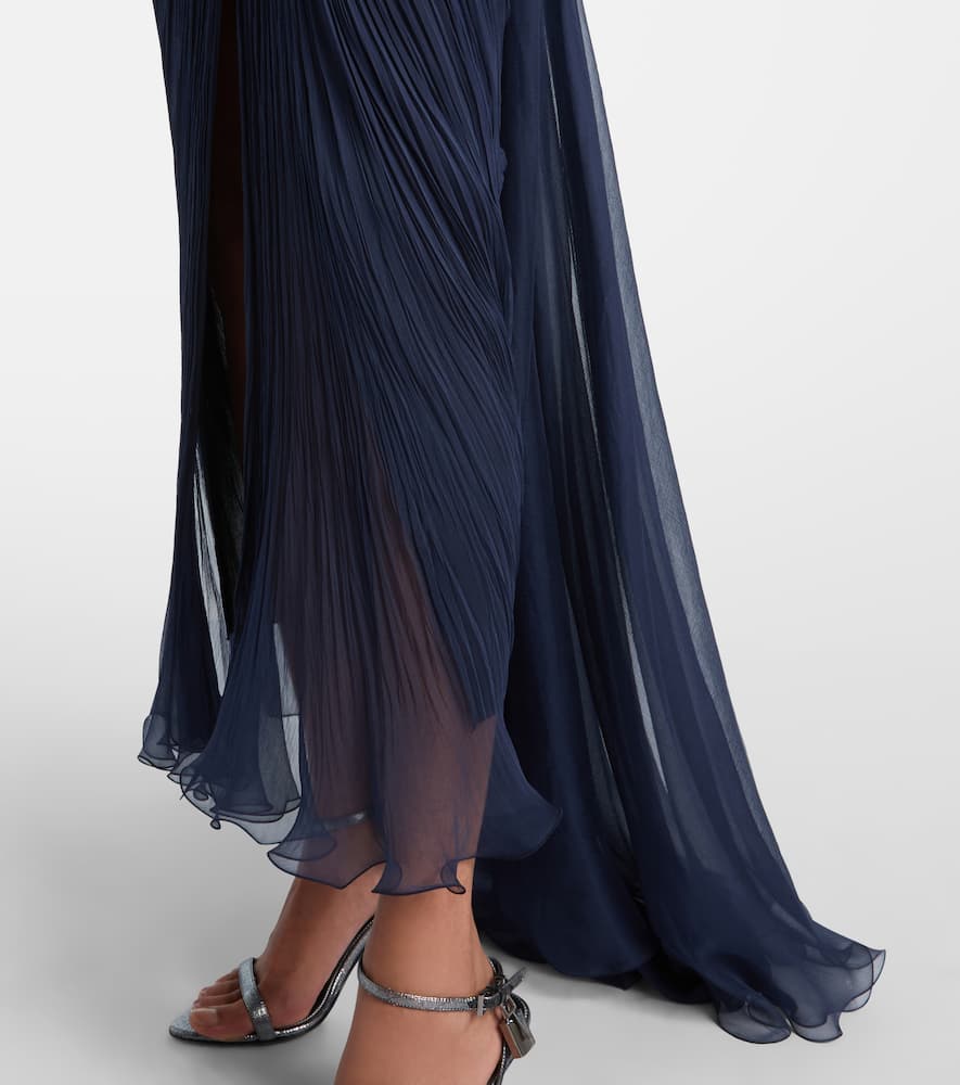 Maria Lucia Hohan Corinna Draped Silk Gown In Blue